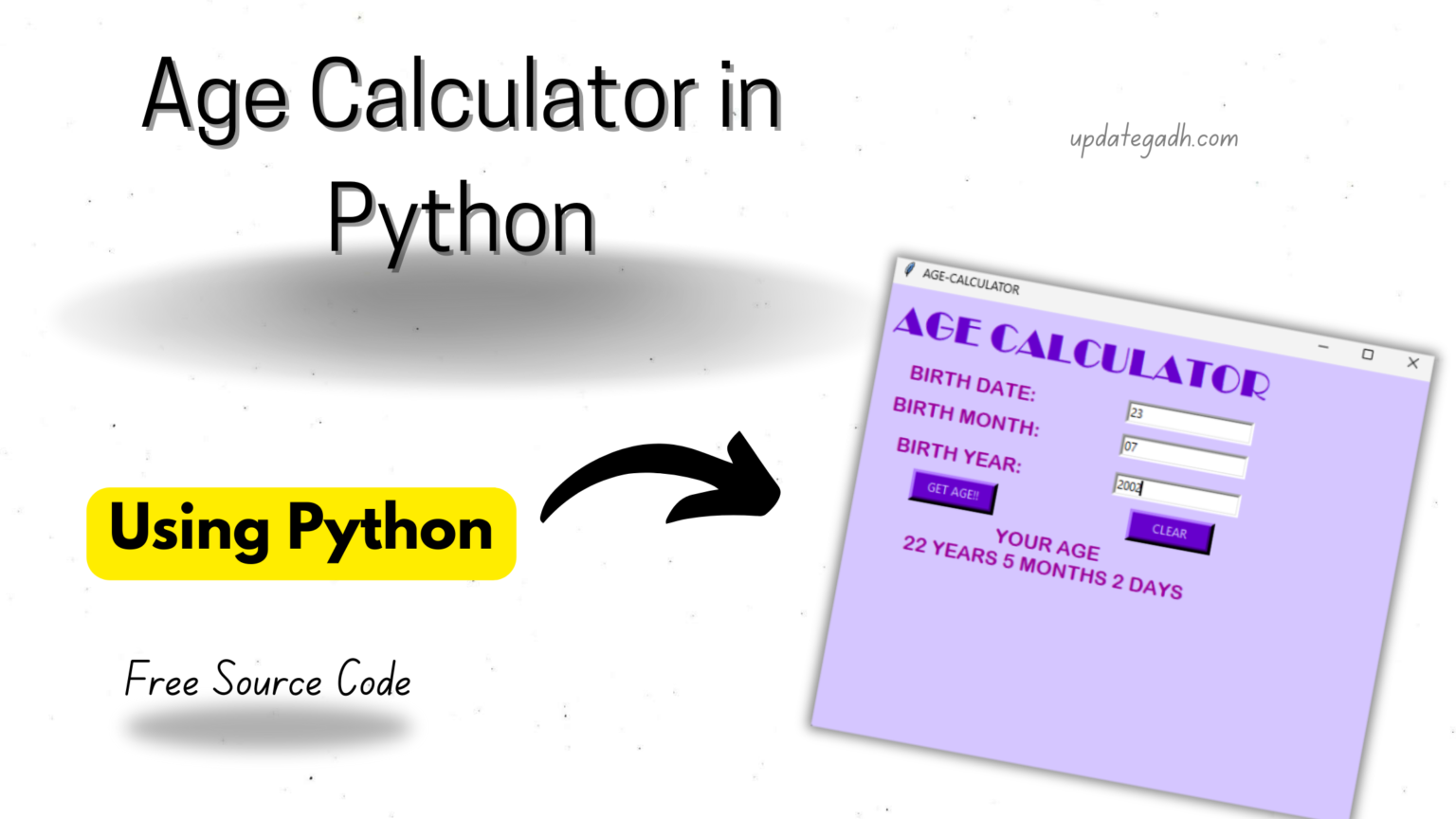 Age Calculator in Python with Source Code