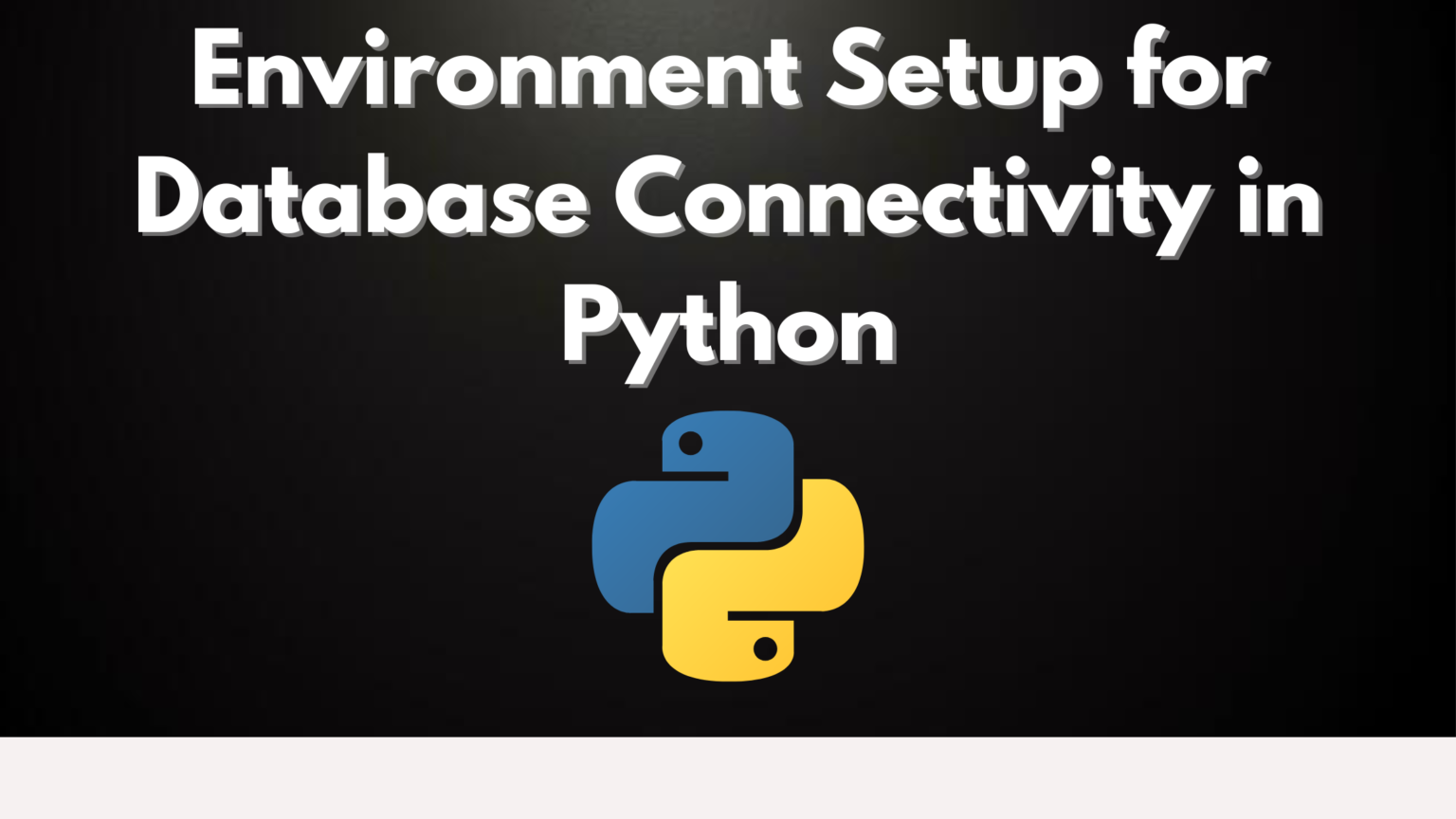 Environment Setup for Database Connectivity in Python