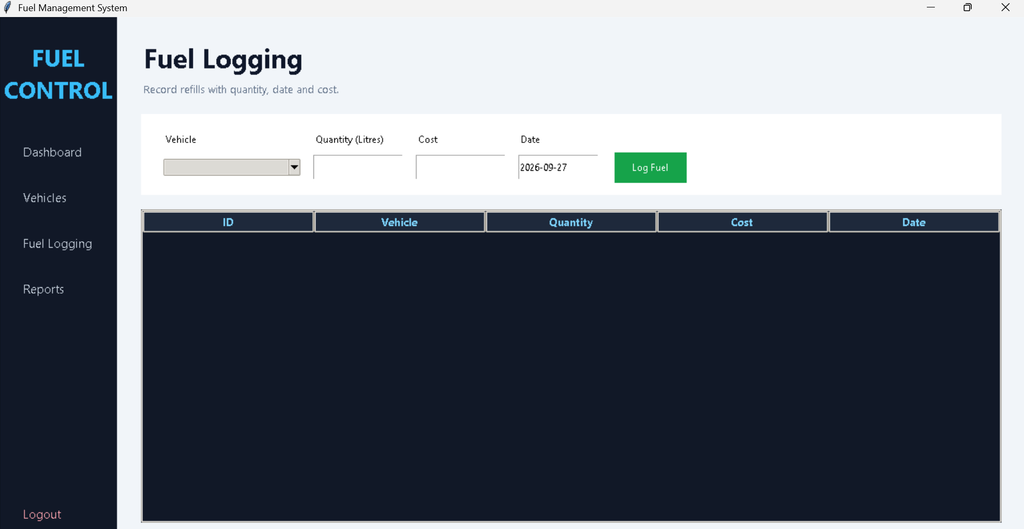 Fuel Management System in Python