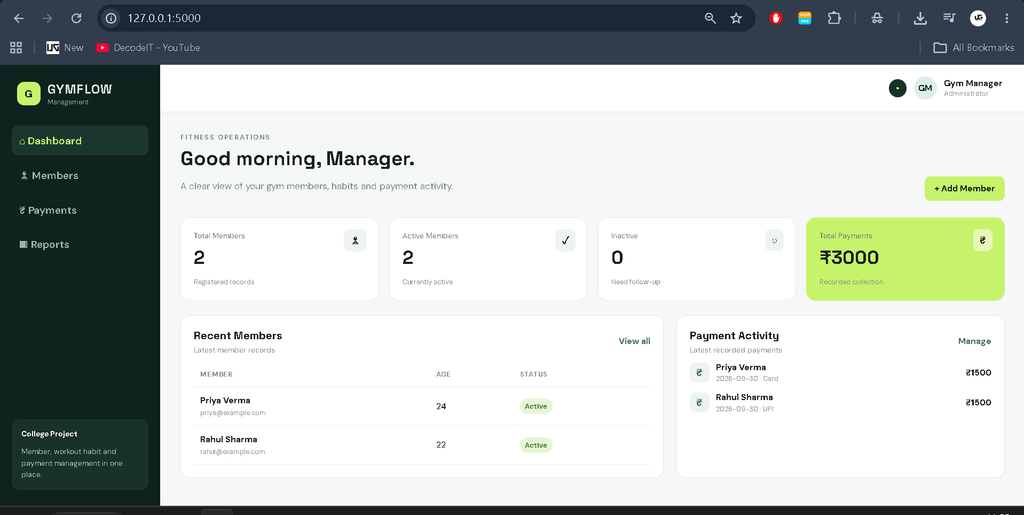 Gym Management System in Python