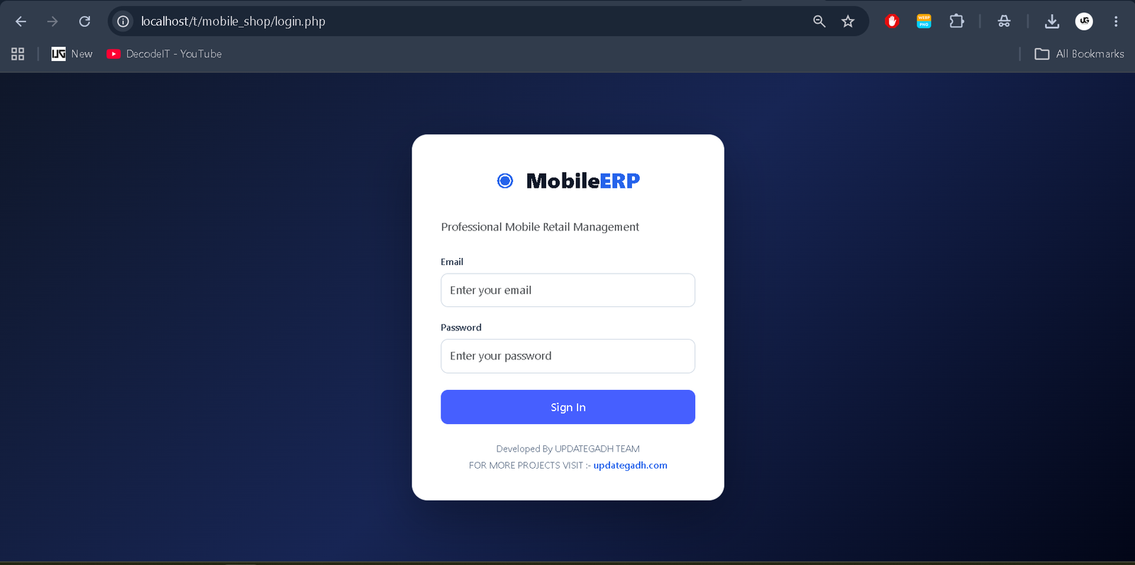 Mobile Shop Management System in PHP and MySQL