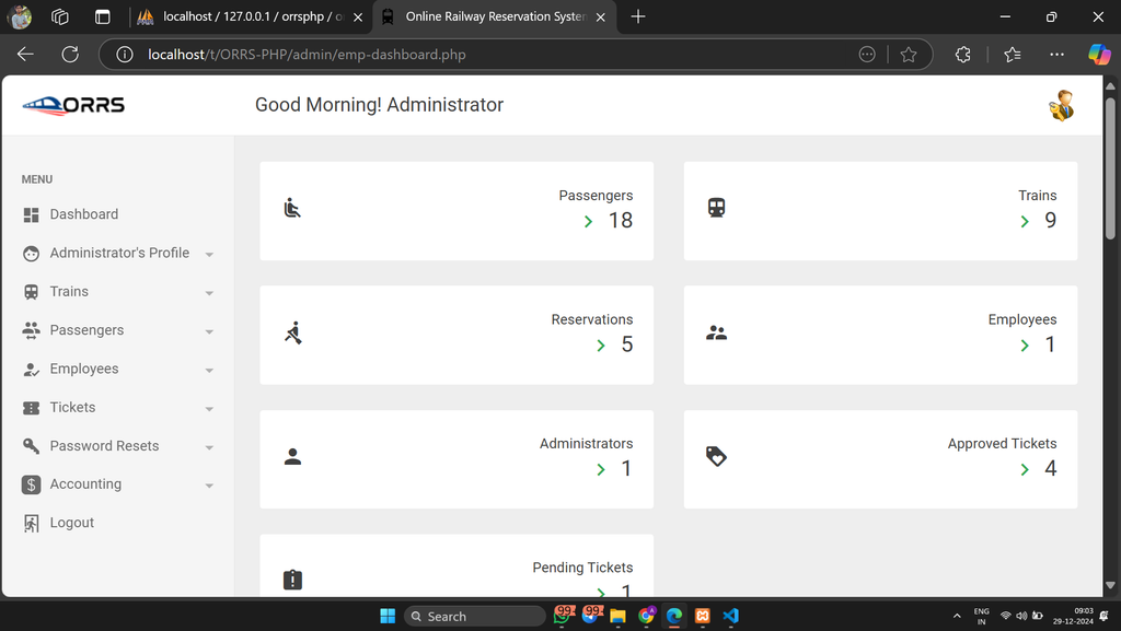 Online Railway Reservation System Project in PHP and MySQL-4