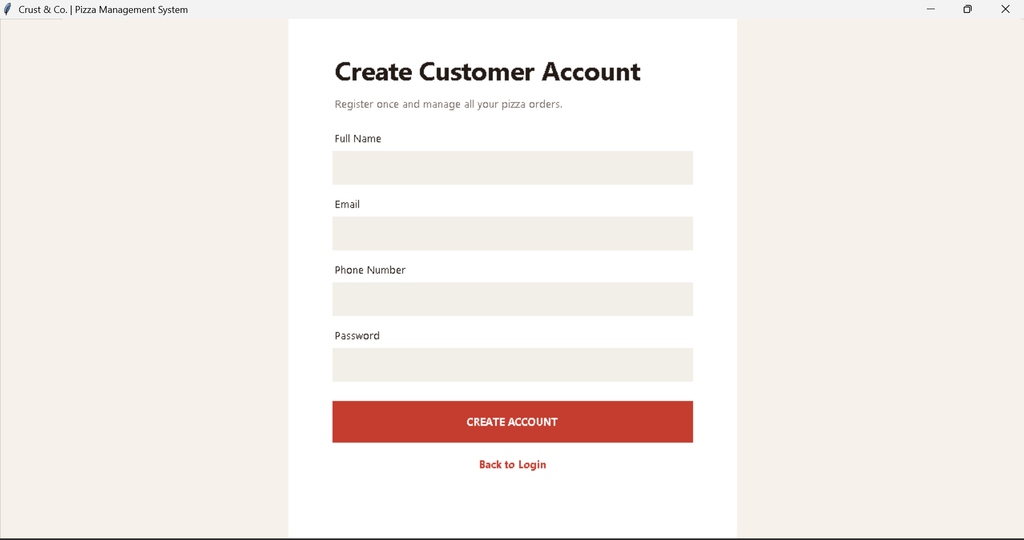 Pizza Management System in Python with Source Code