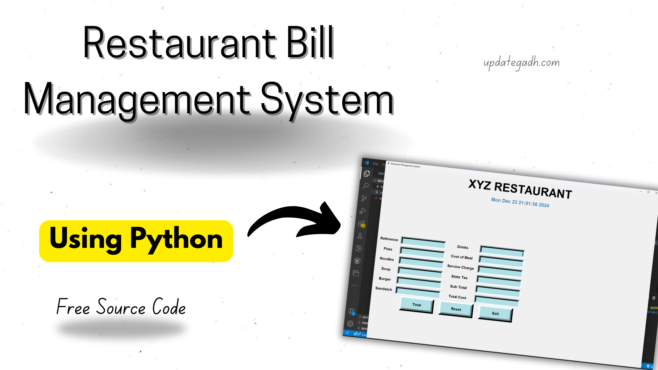 Restaurant Bill Management System in Python With Free Source Code - Restaurant Bill Management System