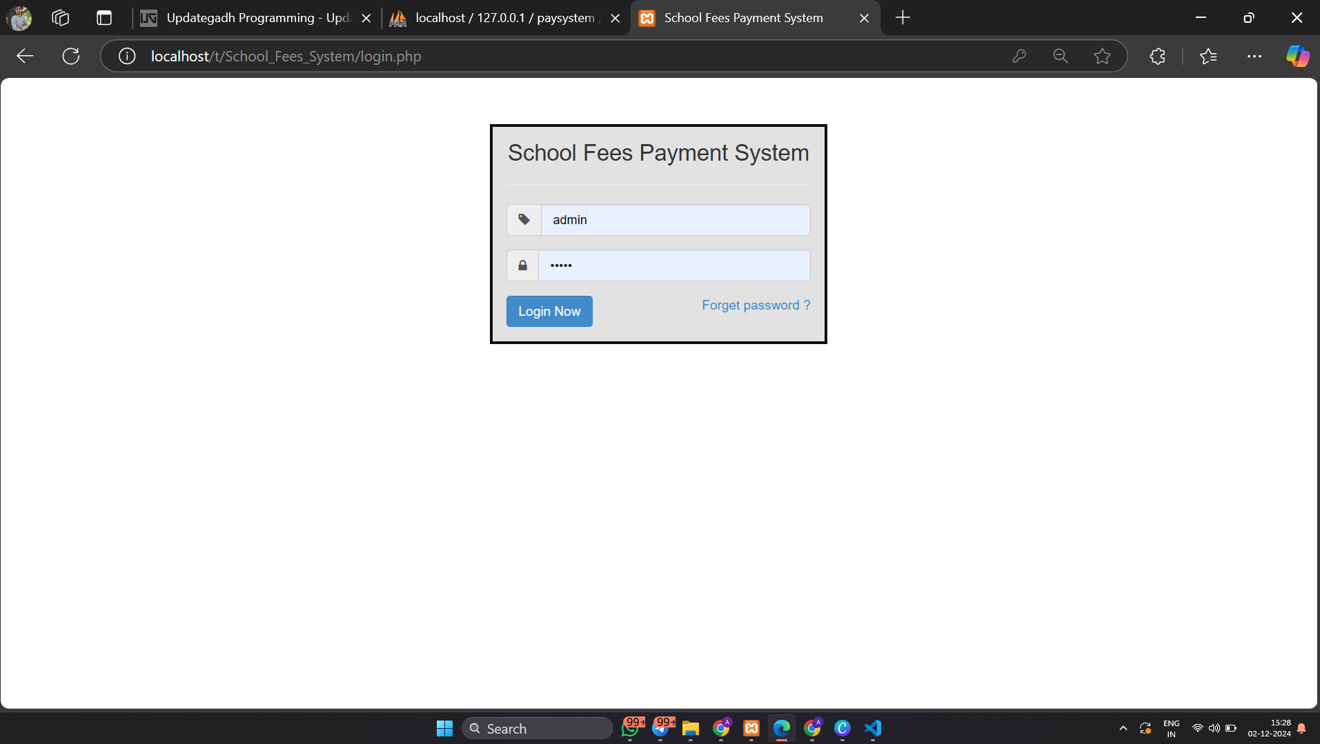 School Fees Payment System in PHP with Source Code