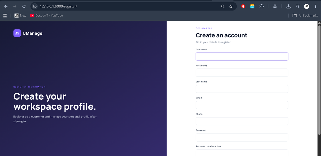 User Management System in Python Django