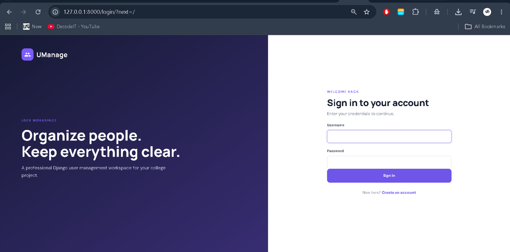 User Management System in Python Django