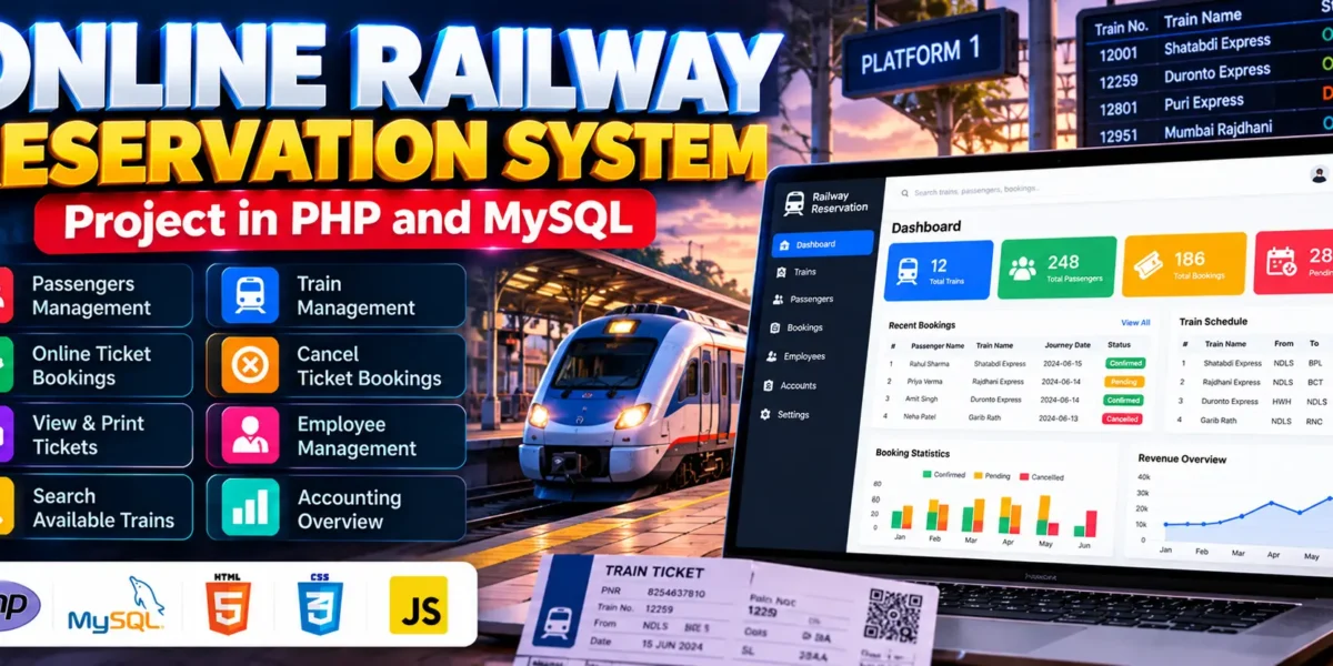 Online Railway Reservation System in PHP and MySQL