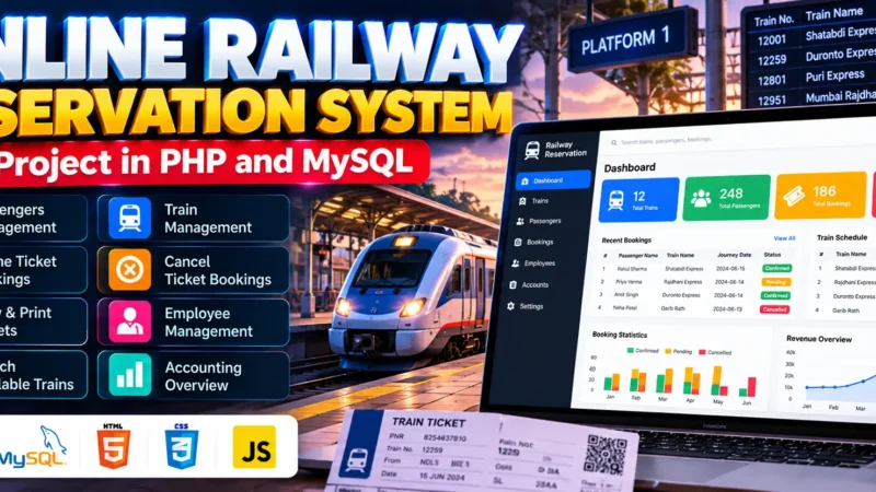 Online Railway Reservation System in PHP and MySQL