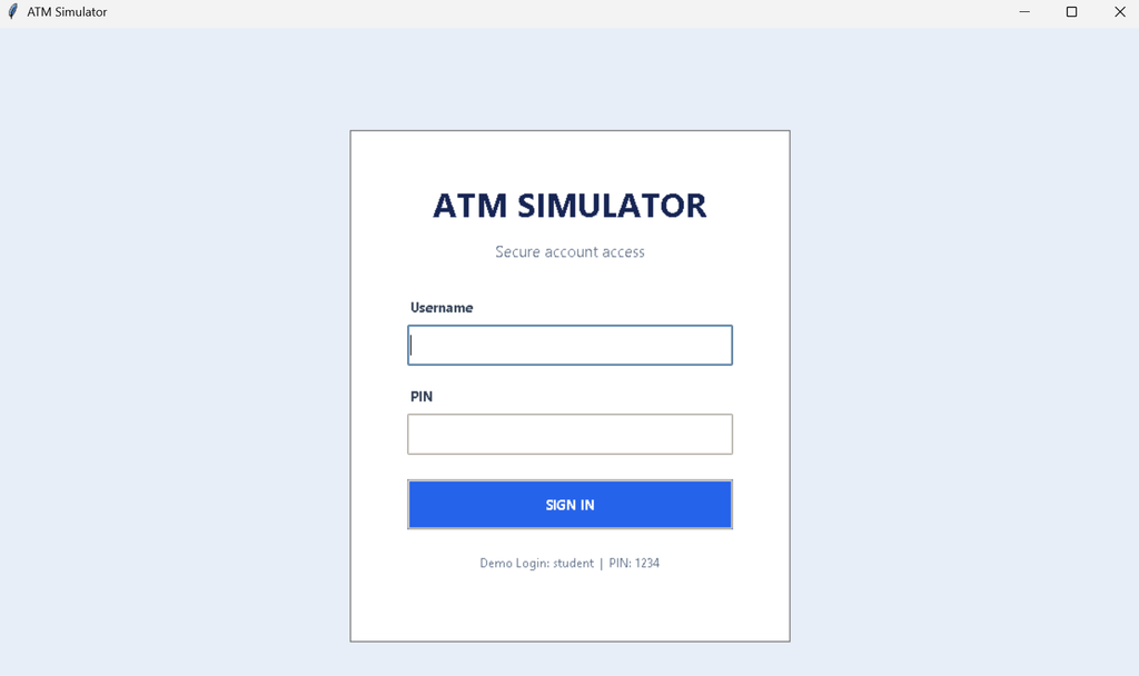 ATM Simulator Using Python