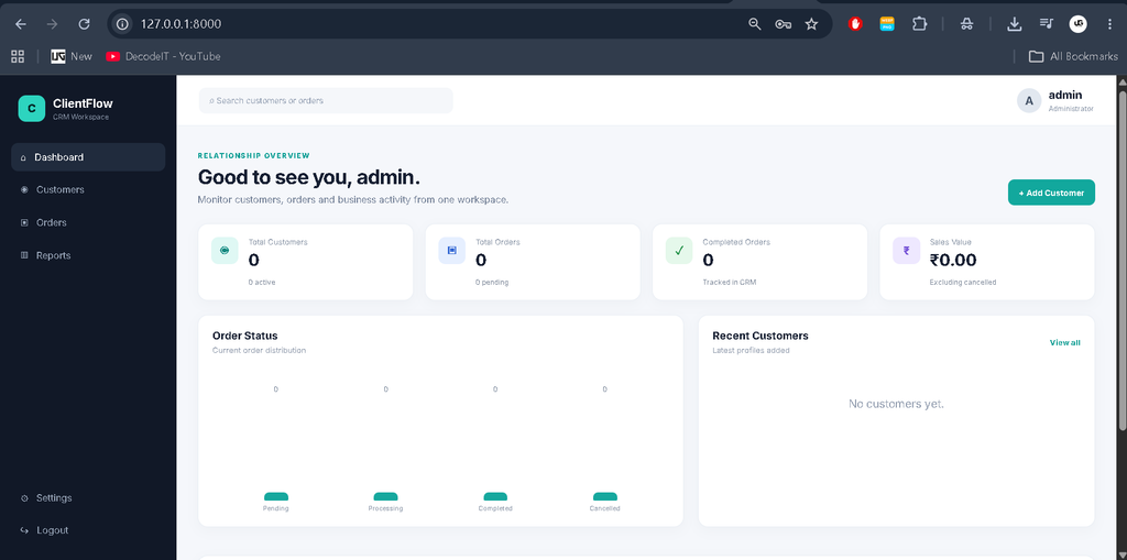 Customer Relationship Management System Using Django