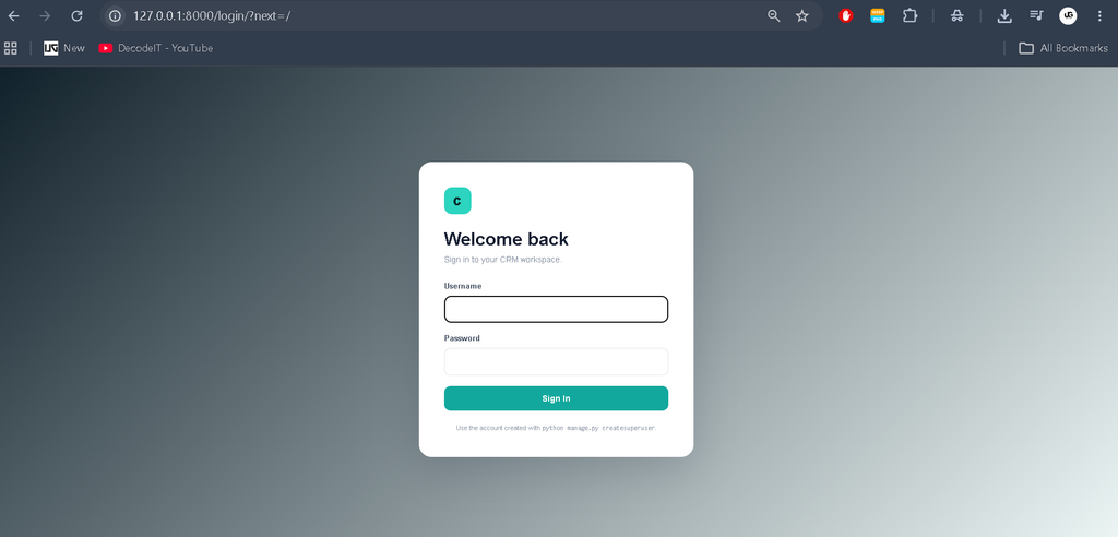 Customer Relationship Management System Using Django