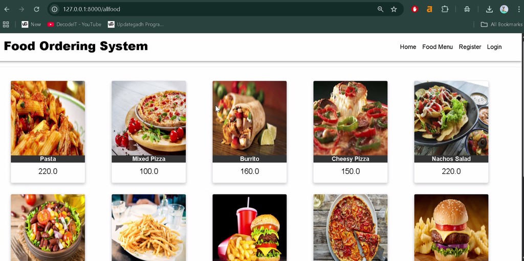 Online Food Ordering System in Python
