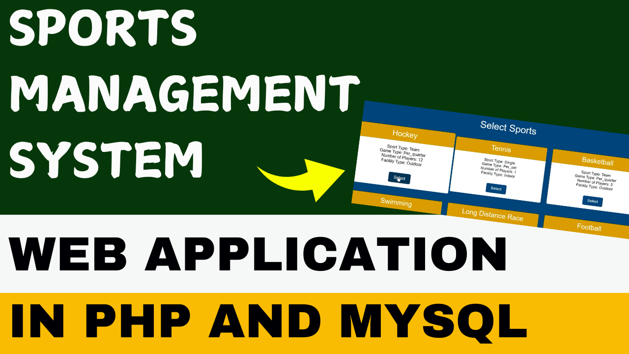 Sports Management System in PHP and MySQL