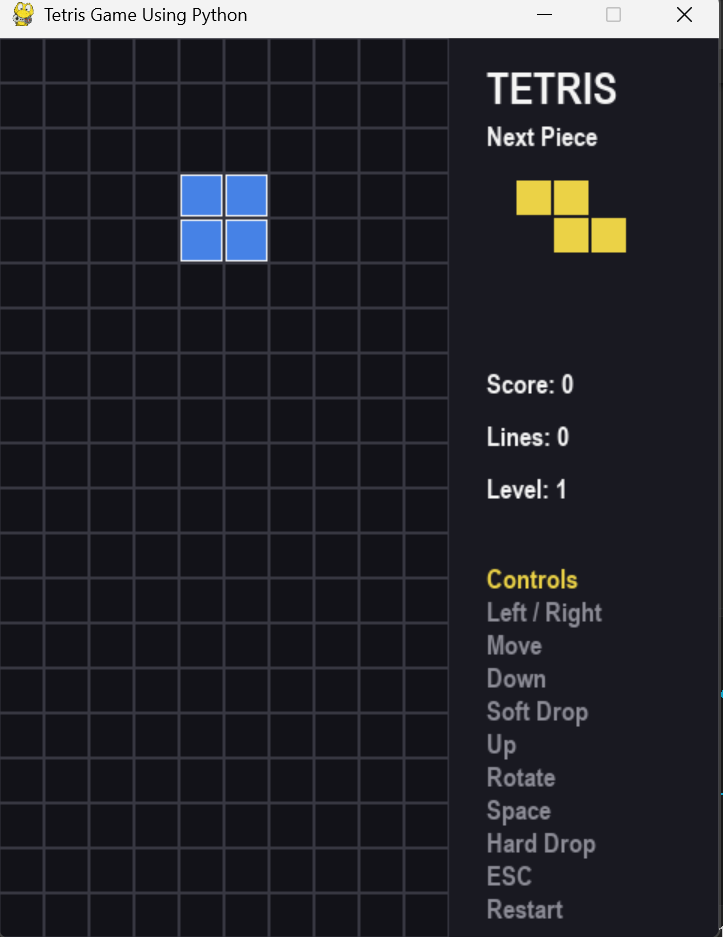 Tetris Game Using Python