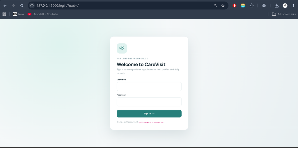 Visitor Management System Using Django for Healthcare Organizations