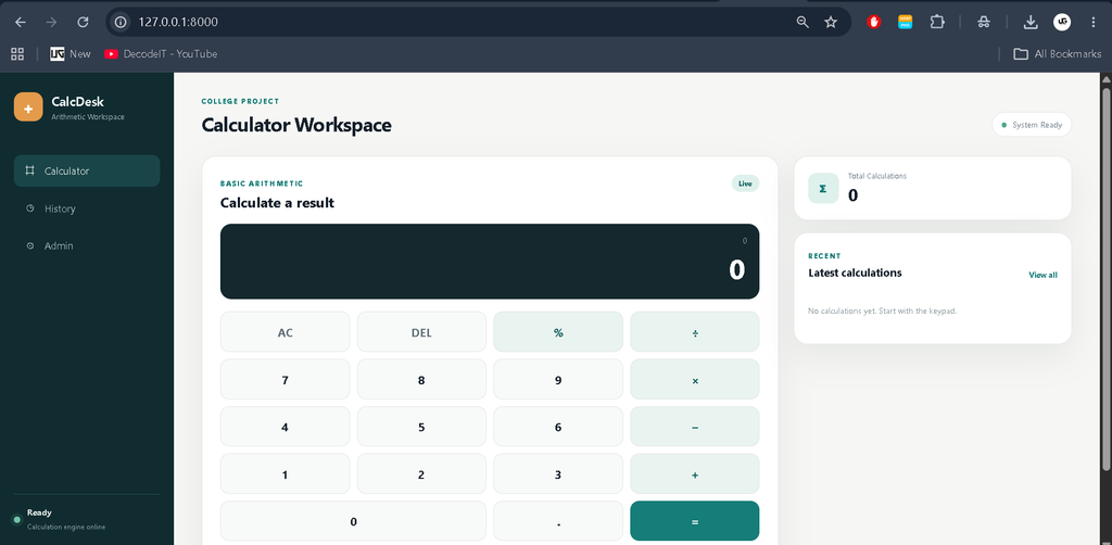 Calculator Application Using Django