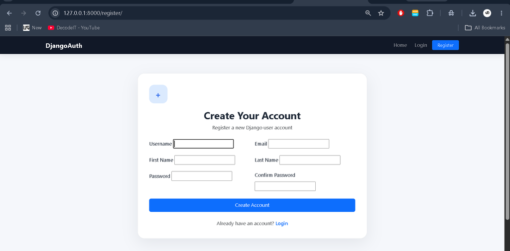 Login and Registration System Using Python Django