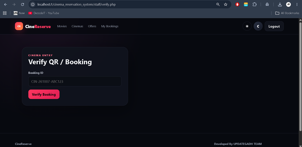 Movie Ticket Booking System PHP and MySQL