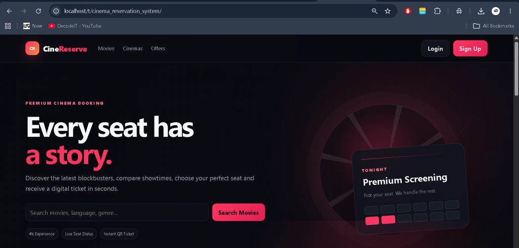 Movie Ticket Booking System PHP and MySQL