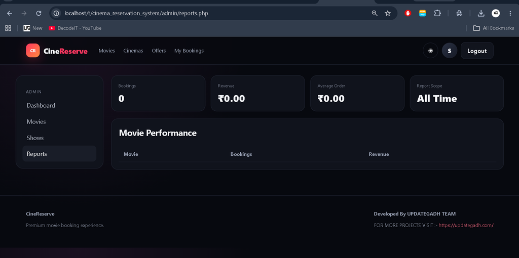 Movie Ticket Booking System PHP and MySQL