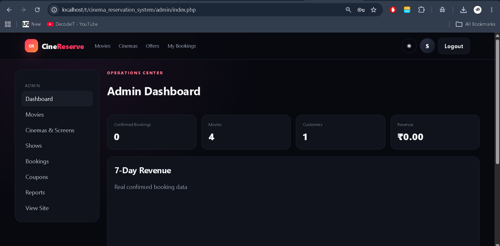 Movie Ticket Booking System PHP and MySQL