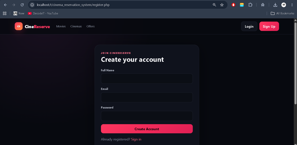 Movie Ticket Booking System PHP and MySQL