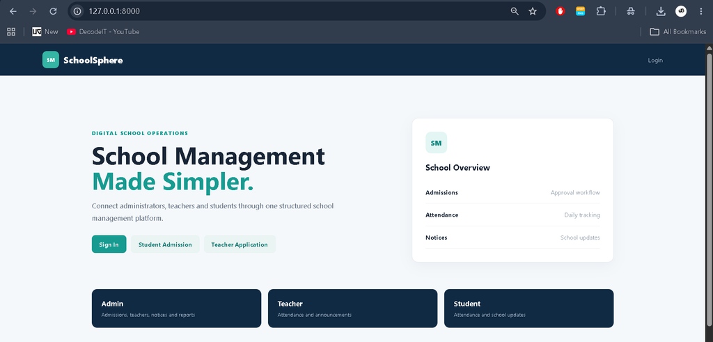 School Management System Using Python Django