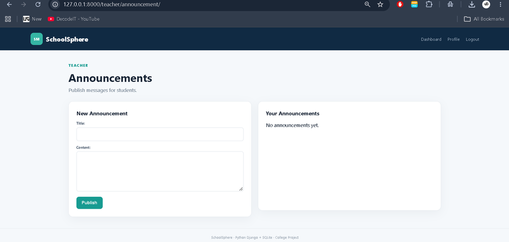 School Management System Using Python Django
