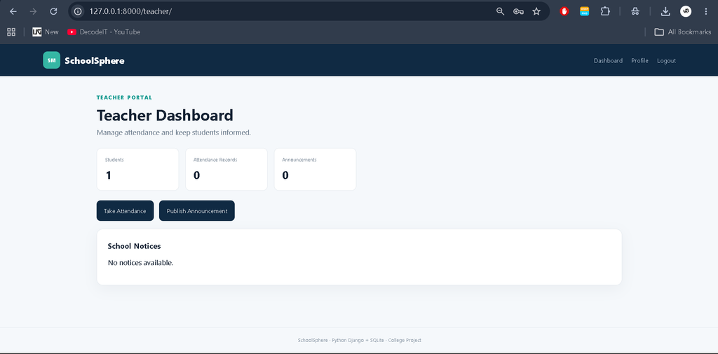 School Management System Using Python Django