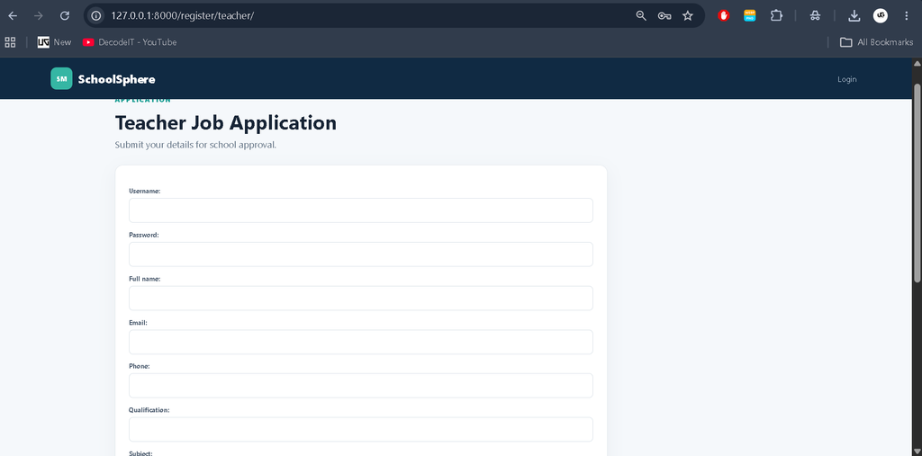School Management System Using Python Django