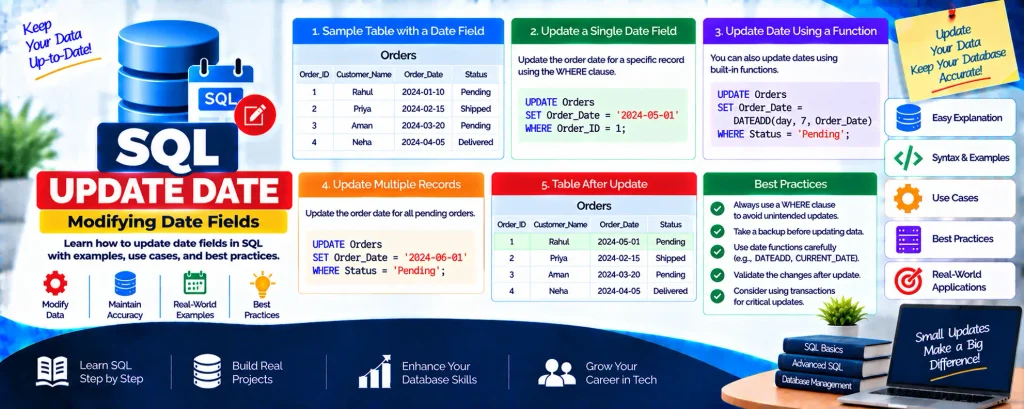 SQL UPDATE DATE: How to Update a Date and Time Field in SQL?