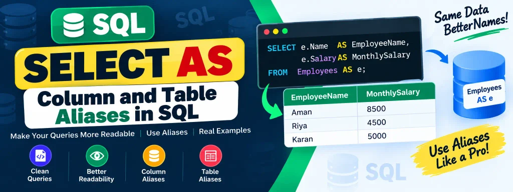 SQL SELECT AS - Column and Table Aliases in SQL