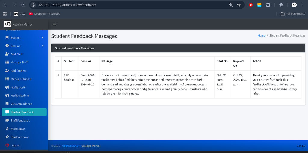 College Management System Using Python and Django