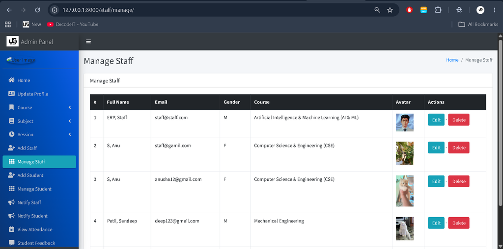 College Management System Using Python and Django