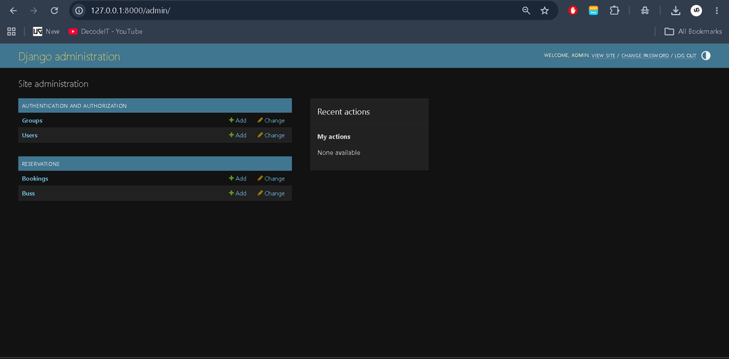 Bus Reservation System using Python Django