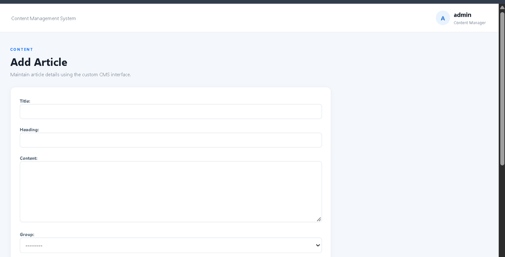 Content Management System in Python Django with Source Code