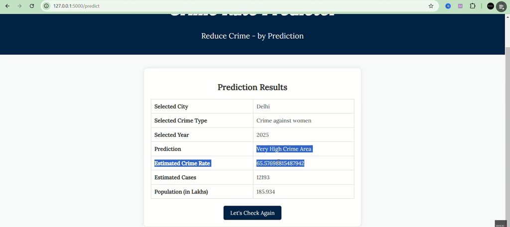 Crime Rate Predictor using Machine Learning