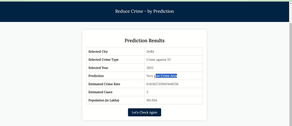 Crime Rate Predictor using Machine Learning
