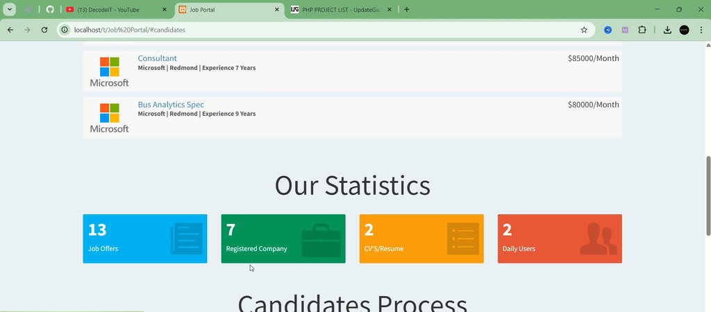 Job Portal Using PHP and MySQL