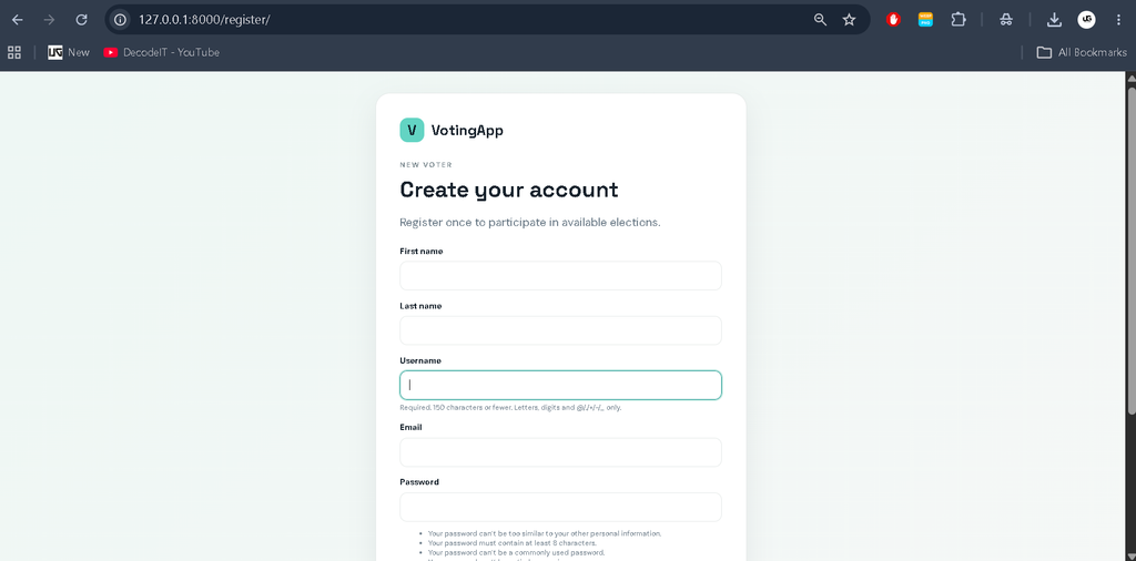 Online Voting System Using Python Django