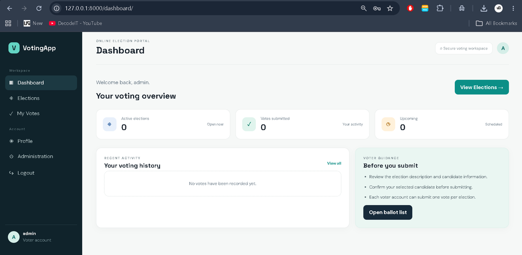 Online Voting System Using Python Django