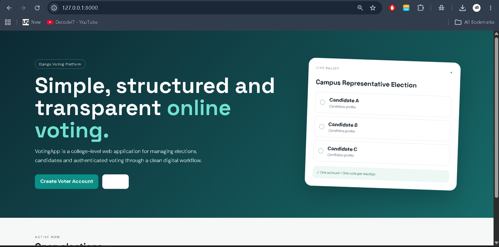 Online Voting System Using Python Django