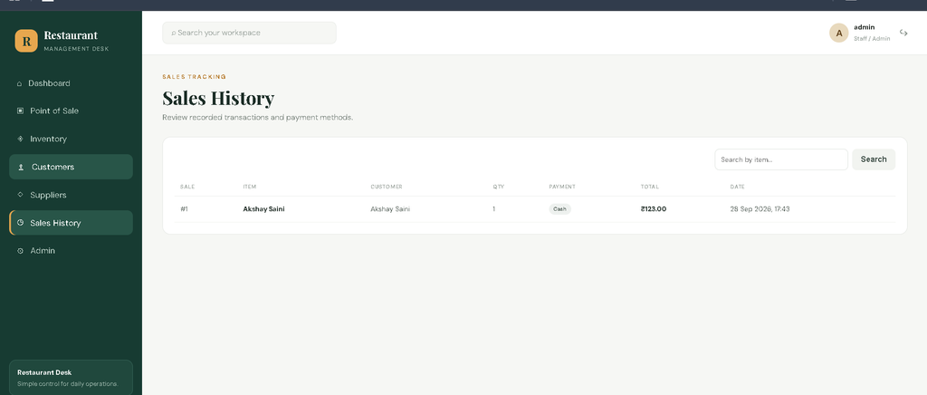 Restaurant Management System Using Python Django