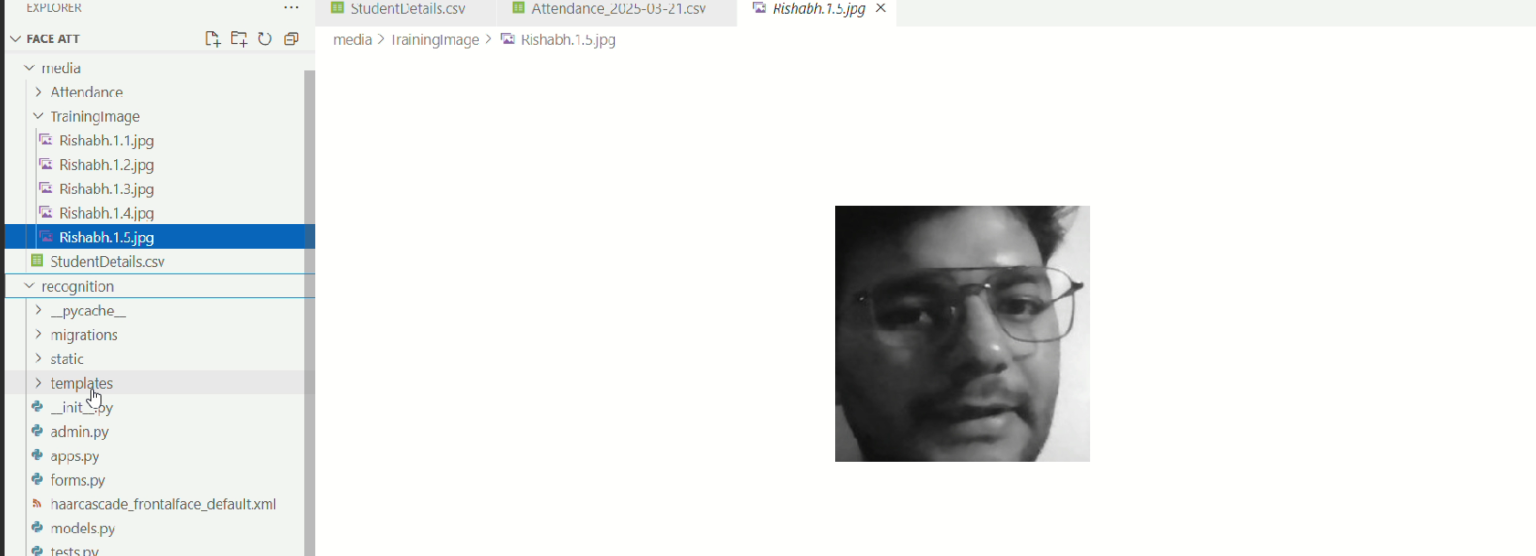 Face Recognition Attendance System with Python Django