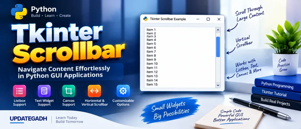 Python Tkinter Scrollbar Widget