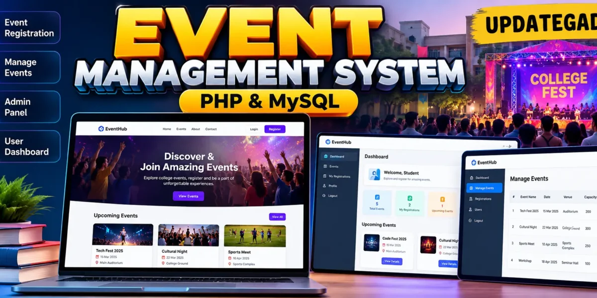 Event Management System in PHP and MySQL