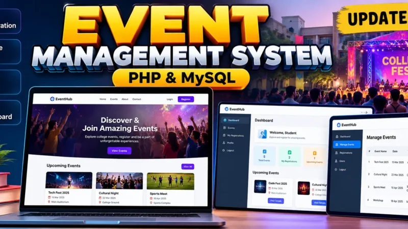 Event Management System in PHP and MySQL