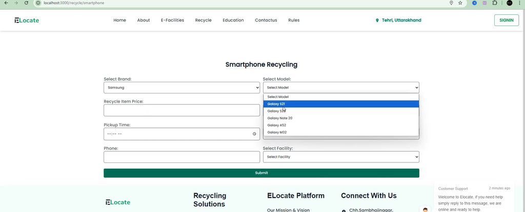 E-Waste Facility Locator Using React -3