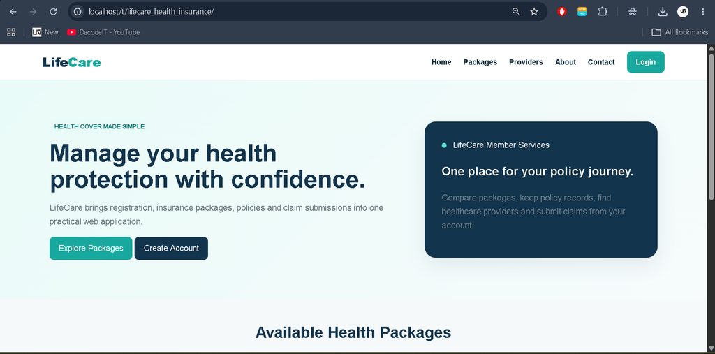 Health Insurance Management System Using PHP and MySQL